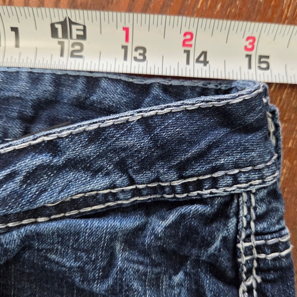 Y2k thick stitch distressed bootcut denim Twentyone Black by Rue21 Juniors 7/8R - Picture 8 of 10